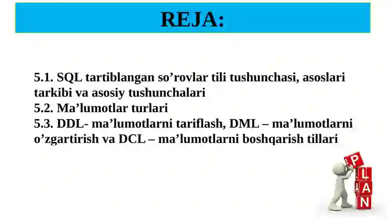 SQL tartiblangan so’rovlari asoslari 2