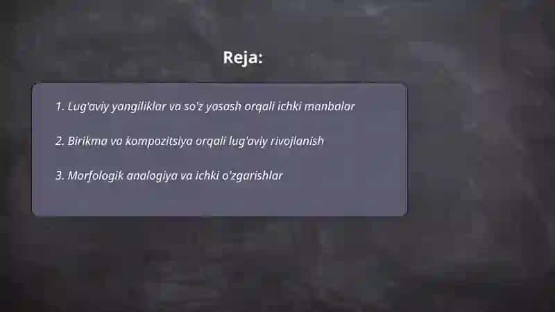 Lug'aviy sath taraqqiyotining ichki va tashqi manbalari 2