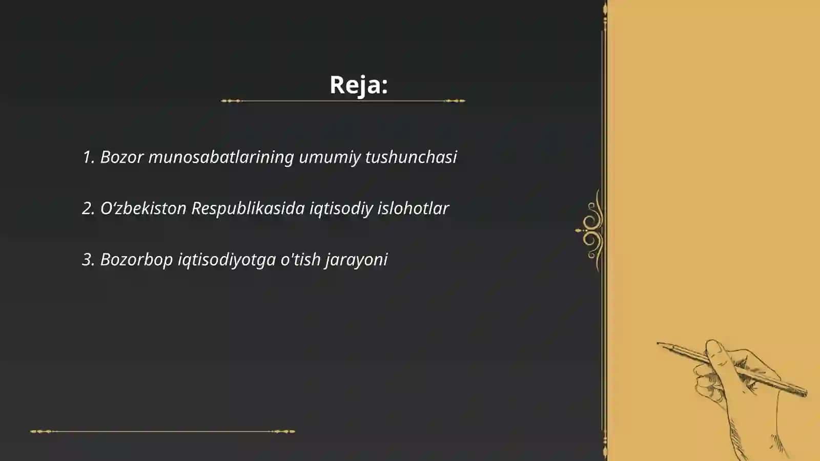 O'zbekiston Respublikasining bozor munosabatlariga o'tishi konsepsiyasi va strategiyalari 2