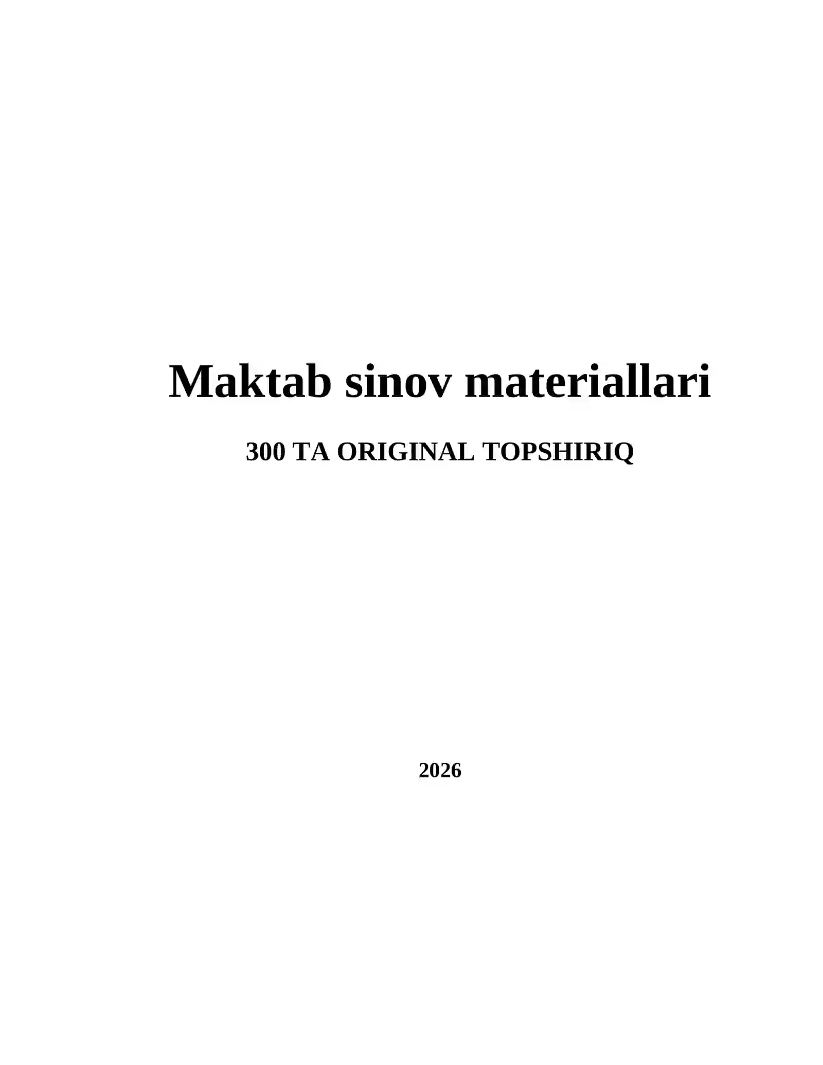 Maktab sinov materiallari 2