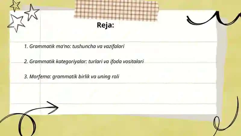 Grammatika haqida umumiy maʼlumot grammatik maʼnoni ifodalash vosita va usullari 2
