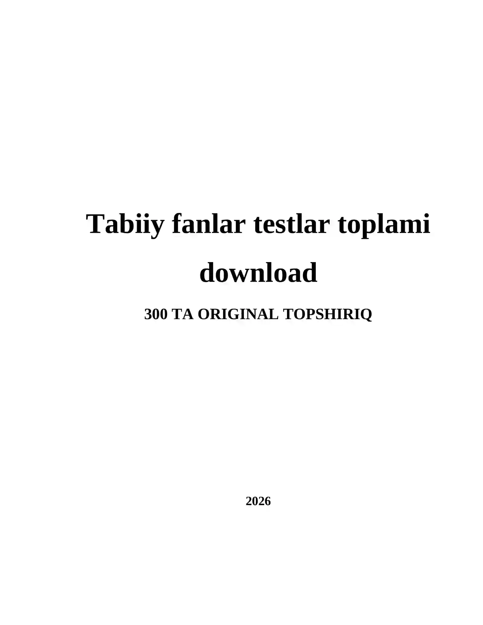 Biologiya Test Topshiriqlari 2
