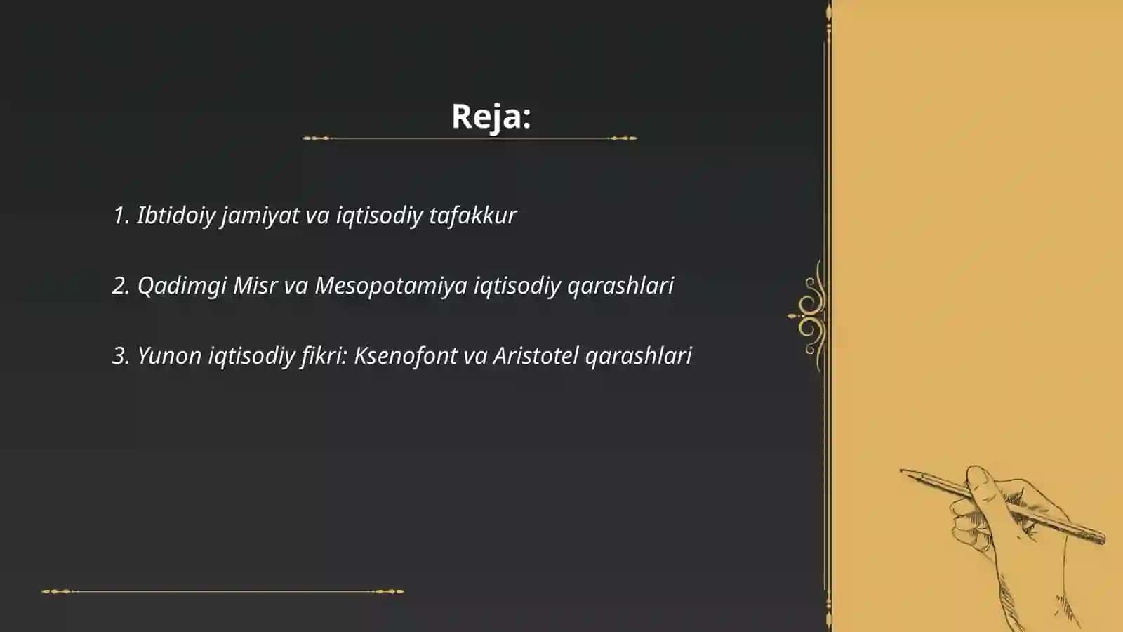 Dunyo iqtisodiy talimotlarining rivojlanish tarixi 2