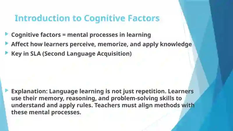 Cognitive Factors in Second Language Acquisition: Inductive and Deductive Approaches 2