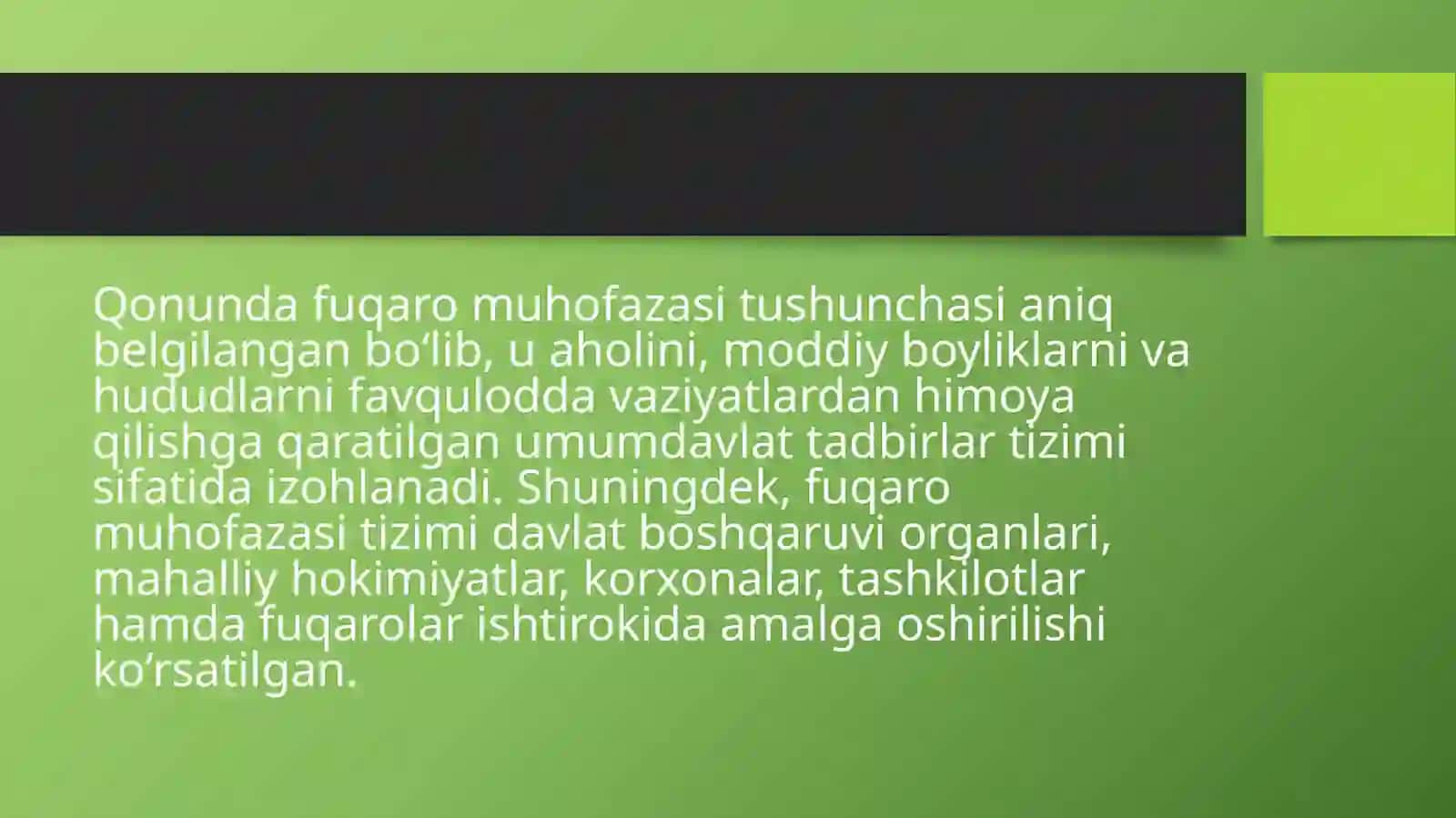 O‘zbekiston Respublikasining fuqaro muhofazasi haqidagi qonuni 2