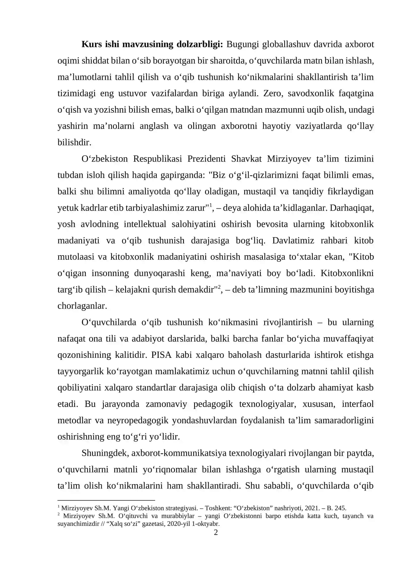 O‘QIB TUSHUNISH KO‘NIKMASINI RIVOJLANTIRISHNING METODOLOGIK ASOSLARI 2