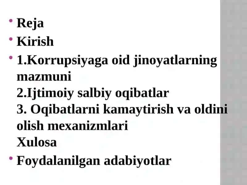 Korrupsiyaga oid jinoyatlarning ijtimoiy salbiy oqibatlar 2