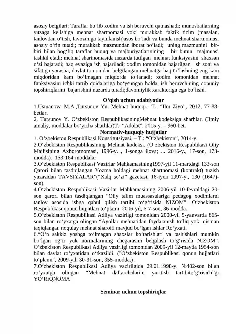 MODUL – MEHNAT HUQUQI 2