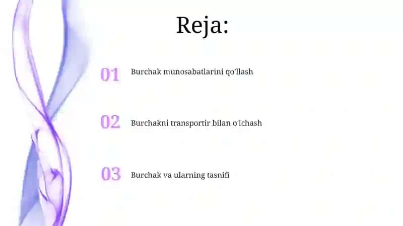 Burchak oʻlchovlari turlarini 2