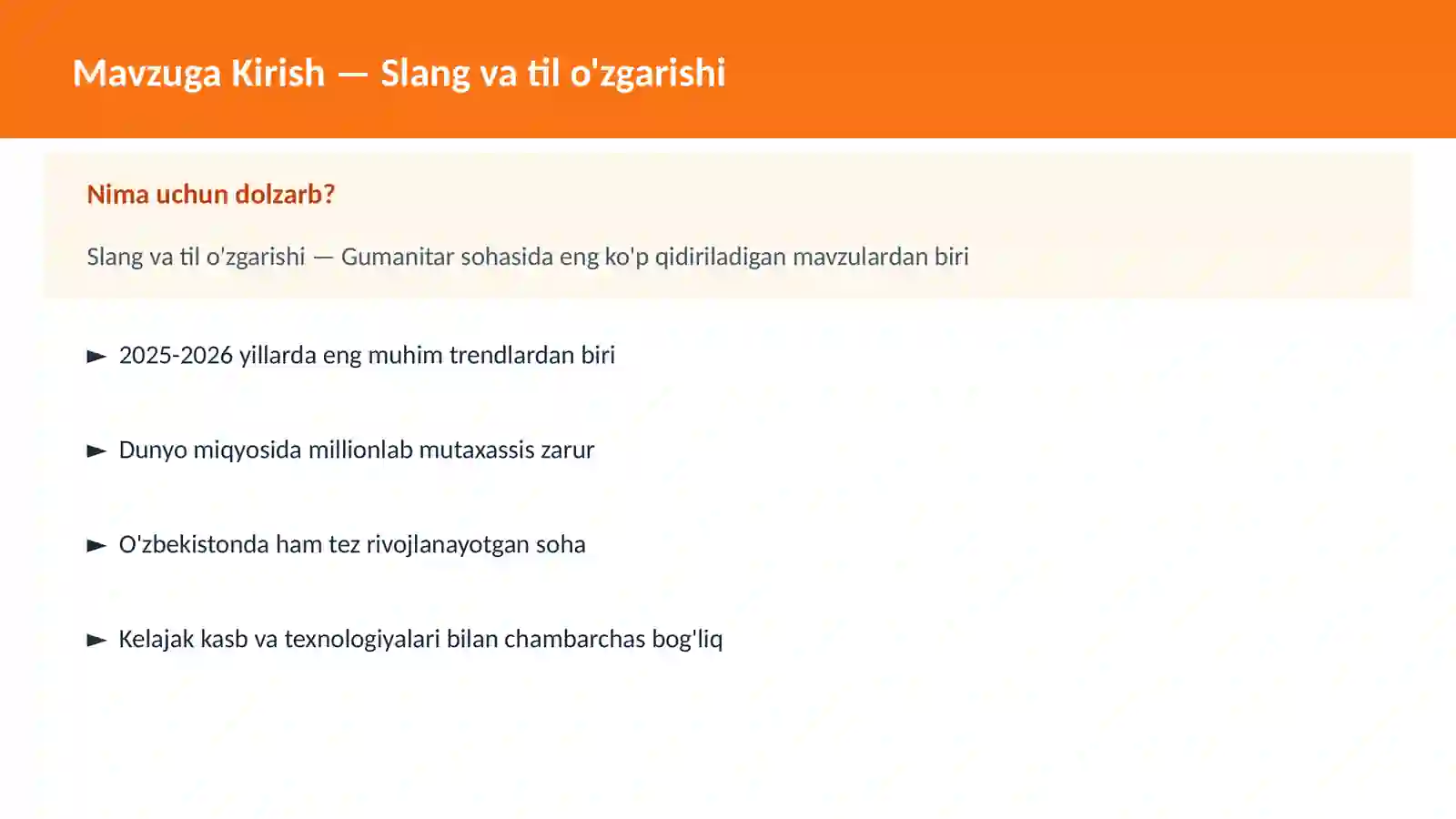 Slang va til o'zgarishi 2
