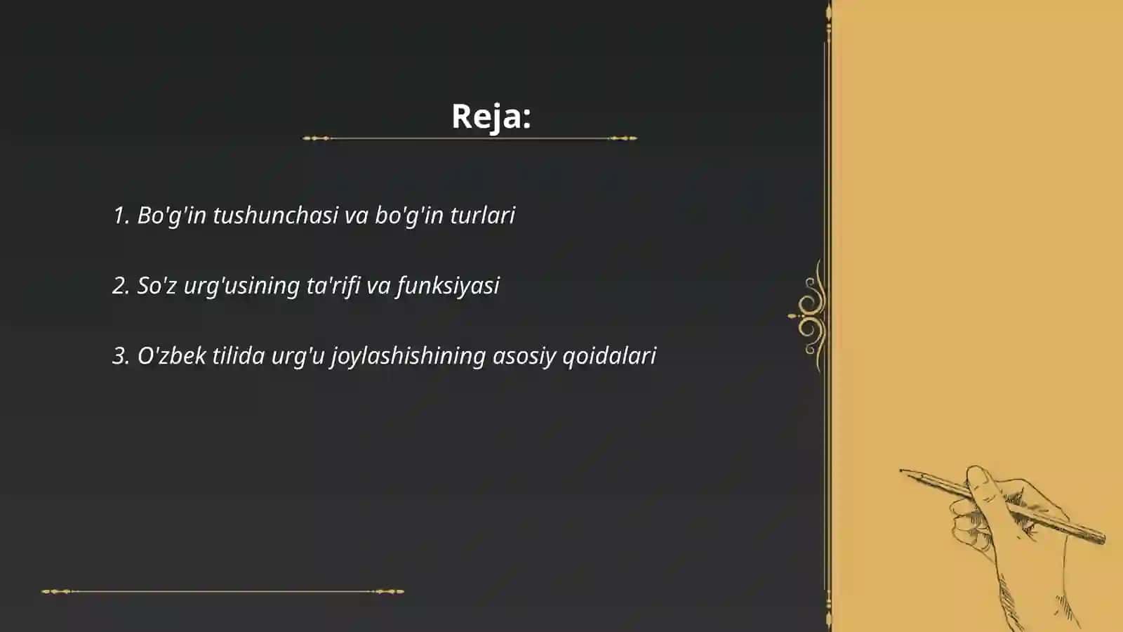 Bo'g'in va sóz urg'usi 2