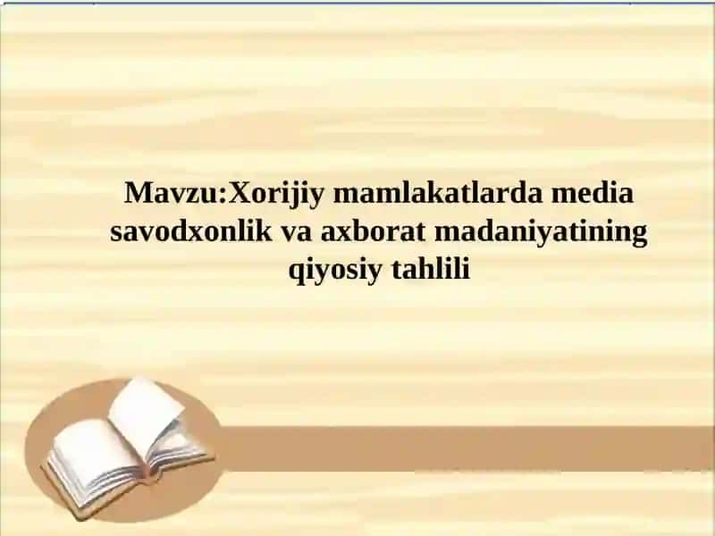 Xorijiy mamlakatlarda media savodxonlik va axborat madaniyatining qiyosiy tahlili 2