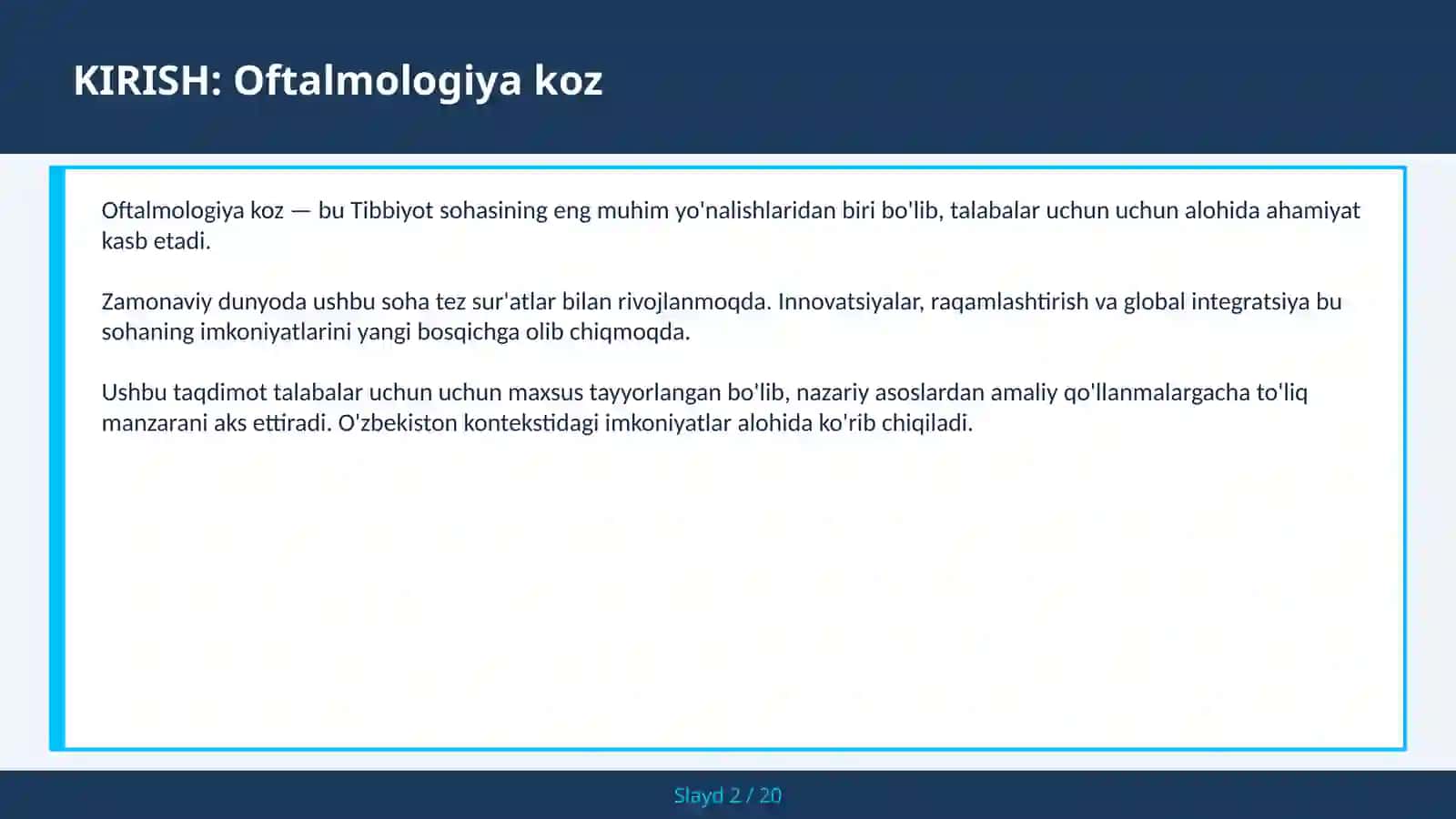 Oftalmologiya koz 2