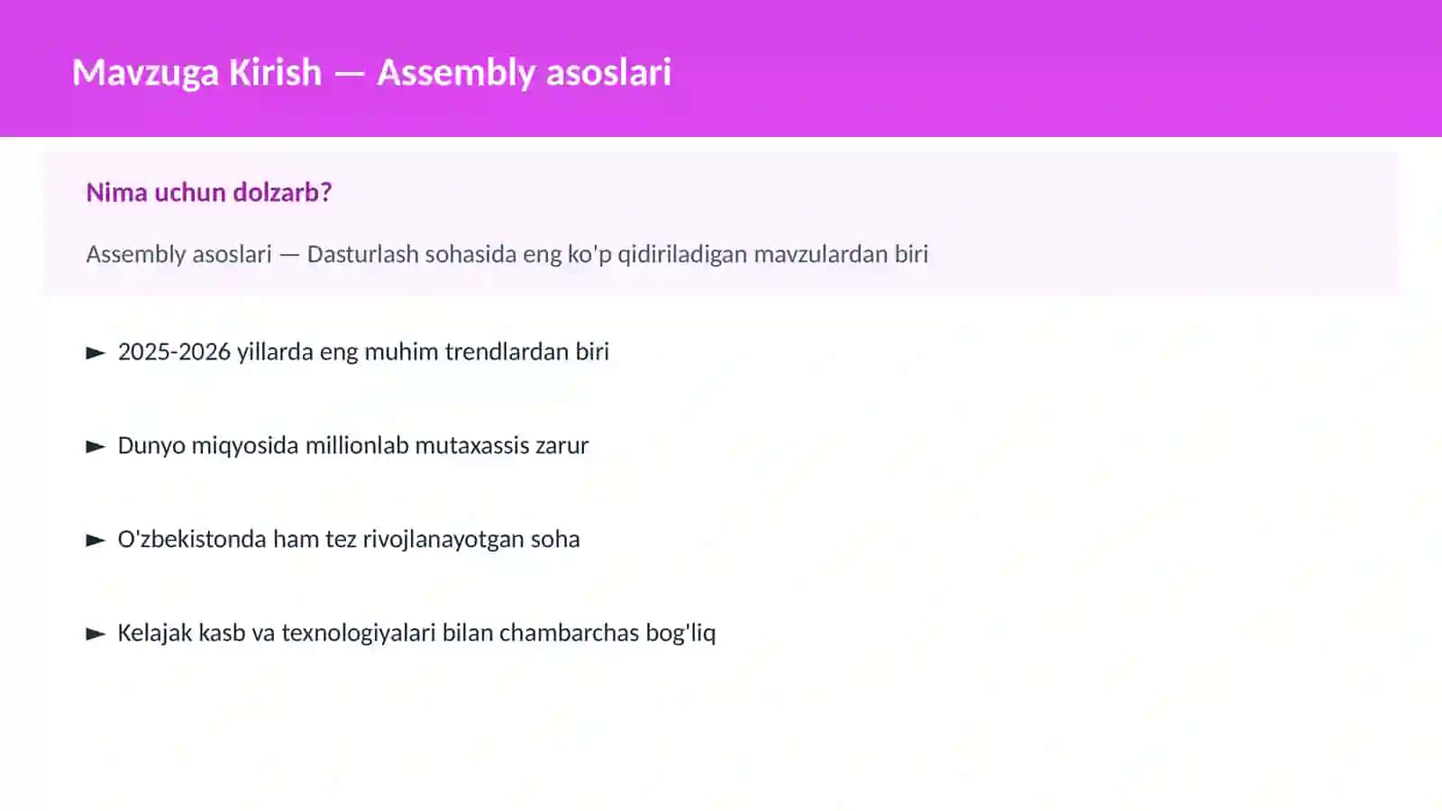 Assembly asoslari 2