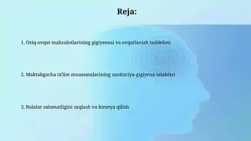 Maktabgacha bolalar muassasalariga boʻlgan umumiy gigiyenik talablar 2