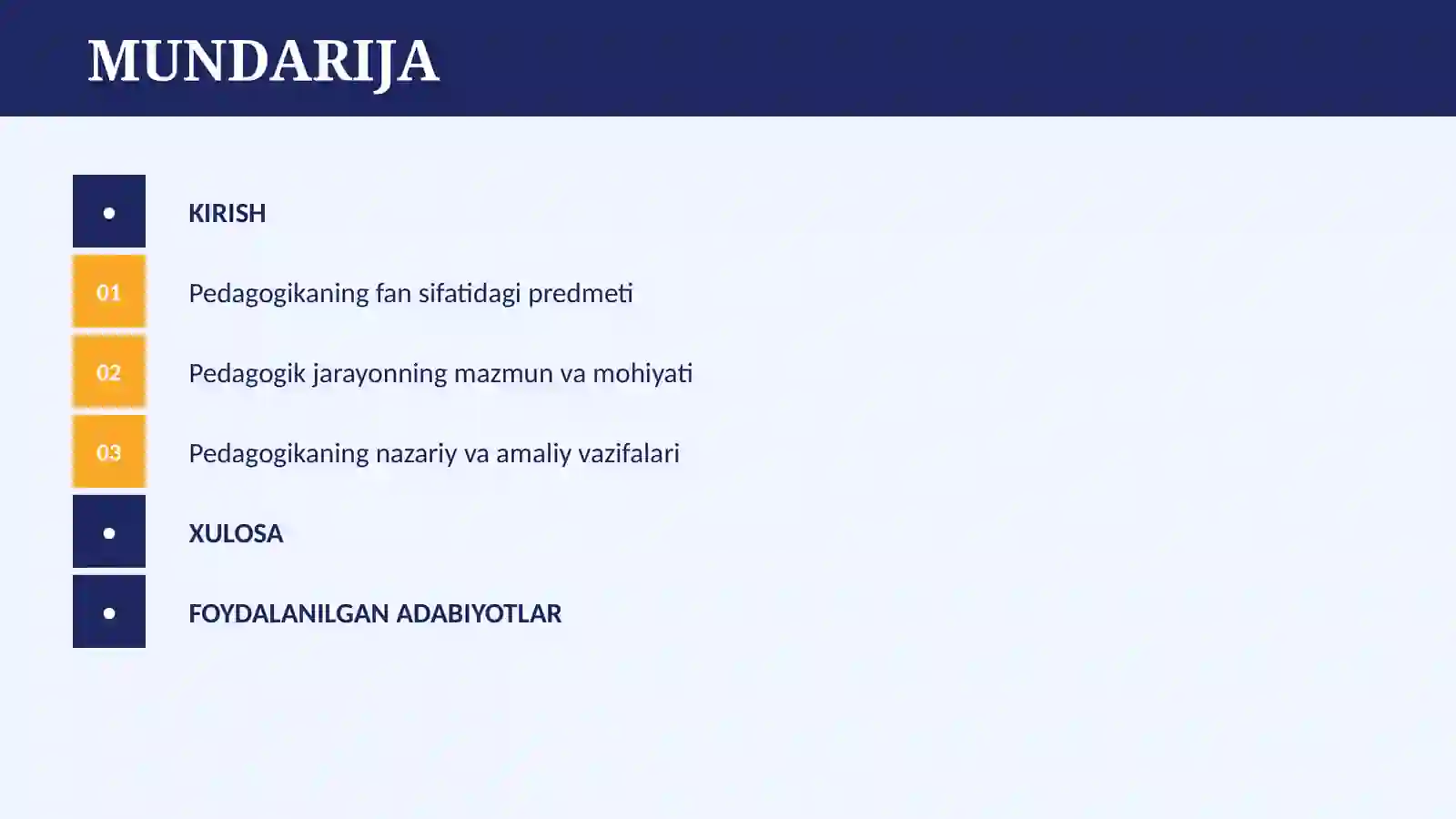PEDAGOGIKA FANINING PREDMETI MAZMUN MOHIYATI VA UNING VAZIFALARI 2