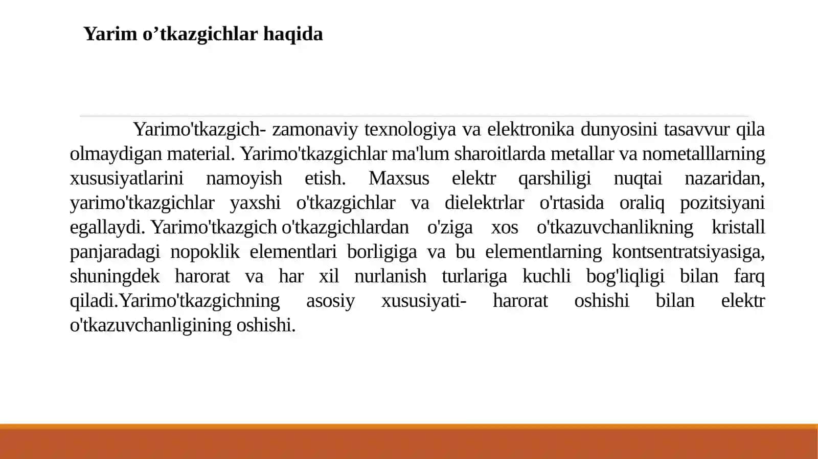 Yarim o’tkazgichli moddalarning energetik zonalari 2