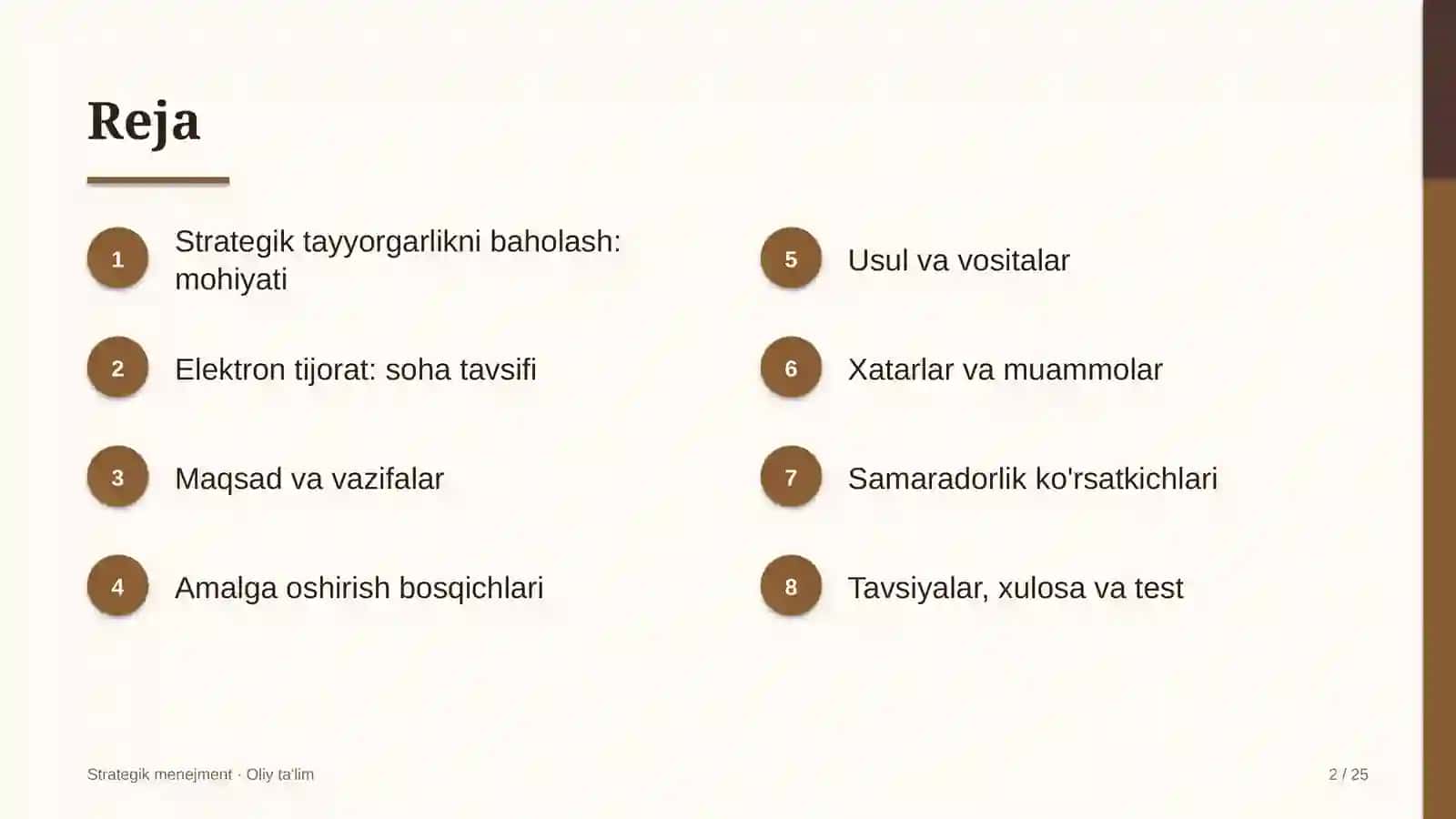 elektron tijoratda strategik tayyorgarlikni baholash 6641 2