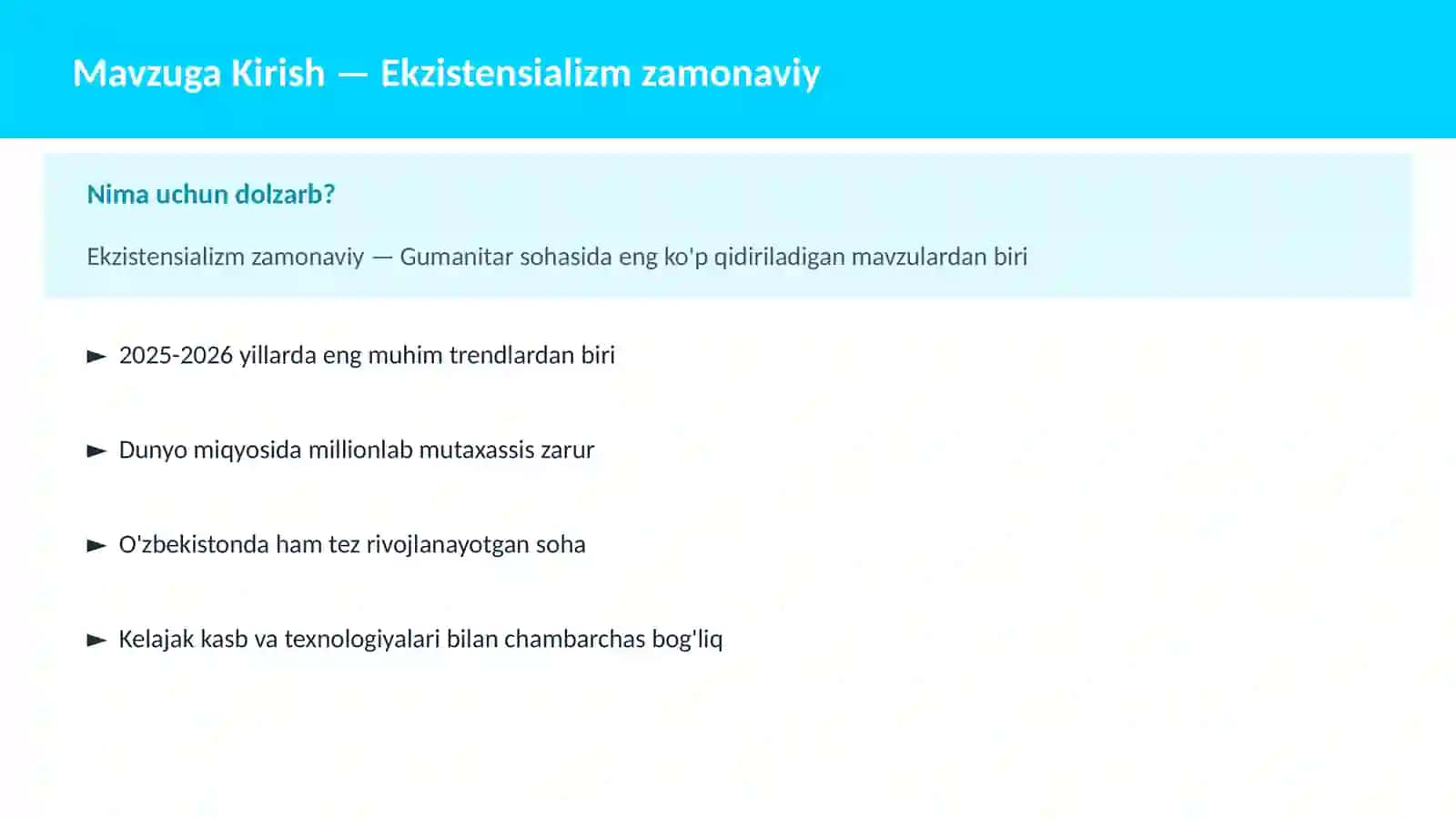 Ekzistensializm zamonaviy 2