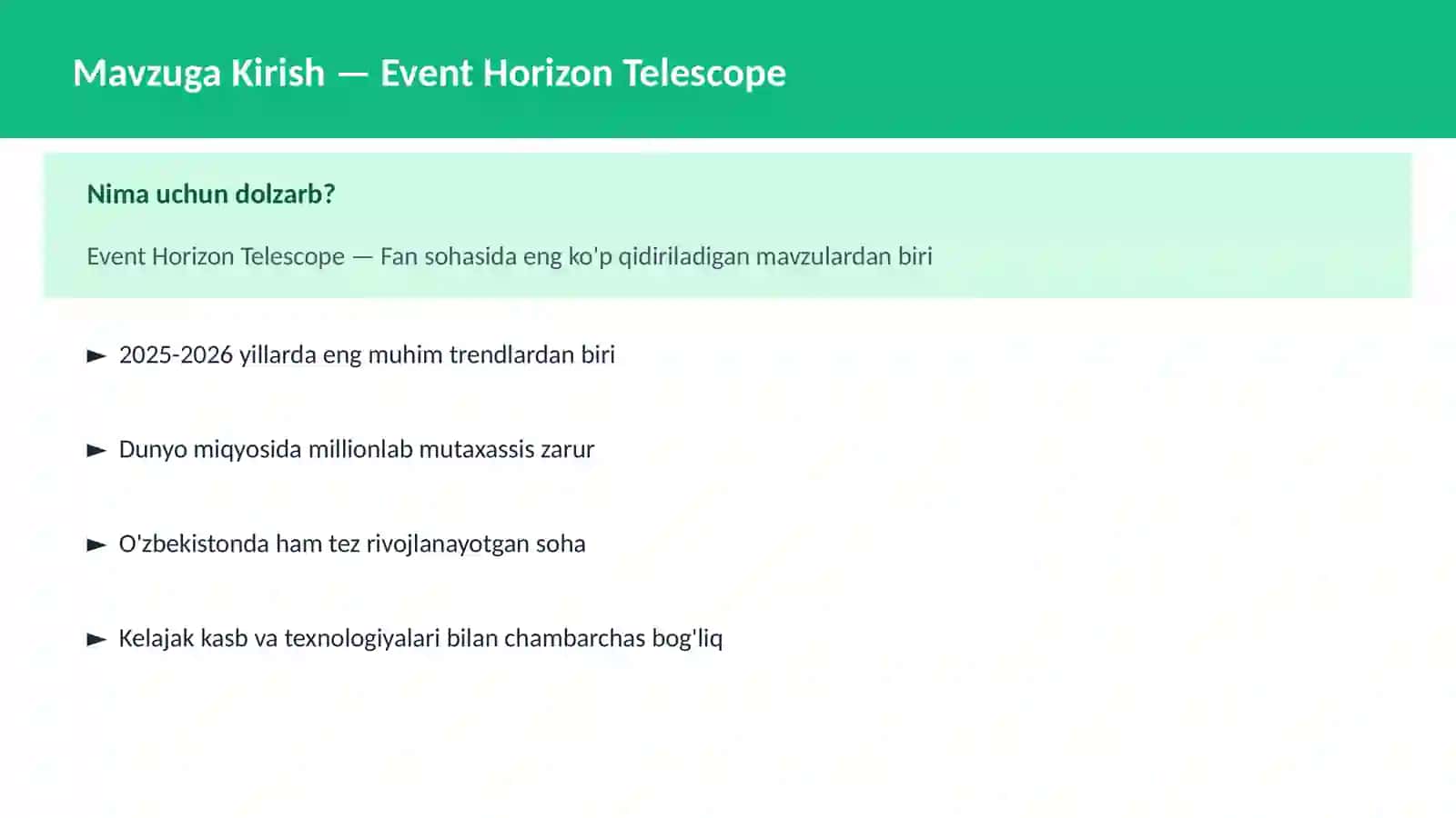 Event Horizon Telescope 2