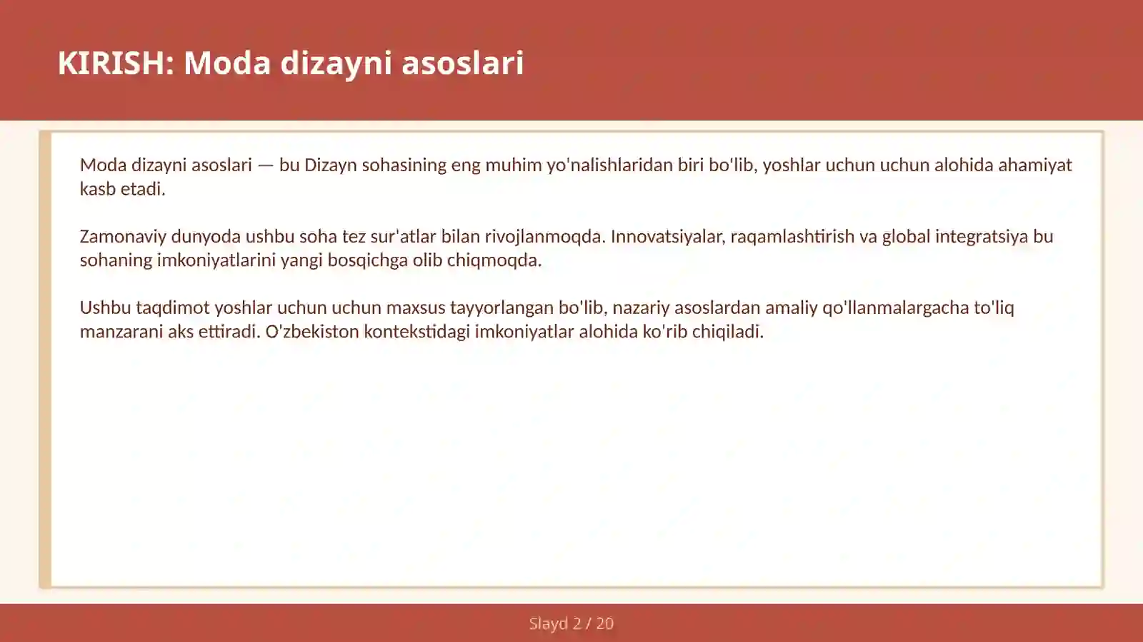 MODA DIZAYNI ASOSLARI 2
