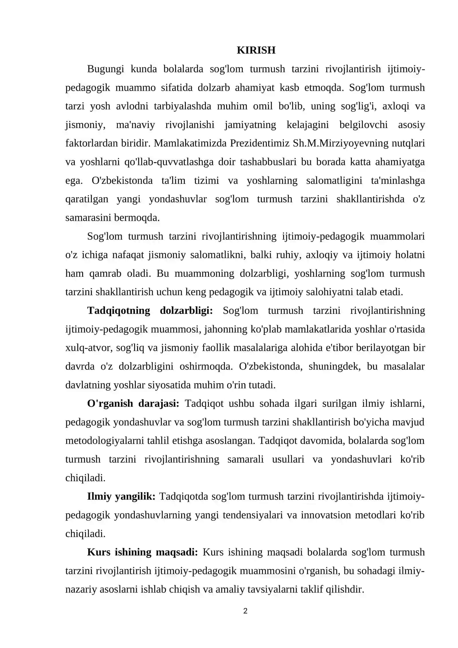 Bolalarda sog'lom turmush tarzini rivojlantirish ijtimoiy-pedagogik muammo sifati 2