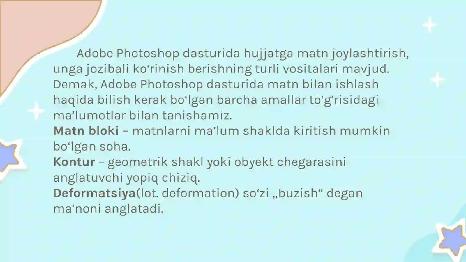 MATNLAR BILAN ISHLASH 17-dars 2