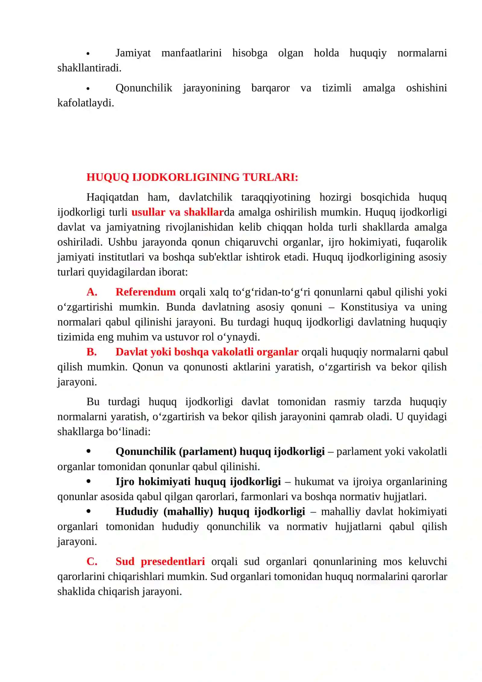 Huquq Ijodkorligi Tushunchasi 2
