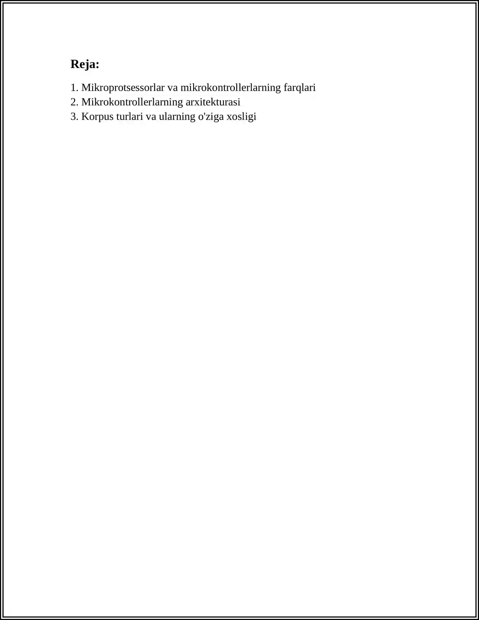 MIKROKONTROLLERNI TASHKILLASHTIRISH 2