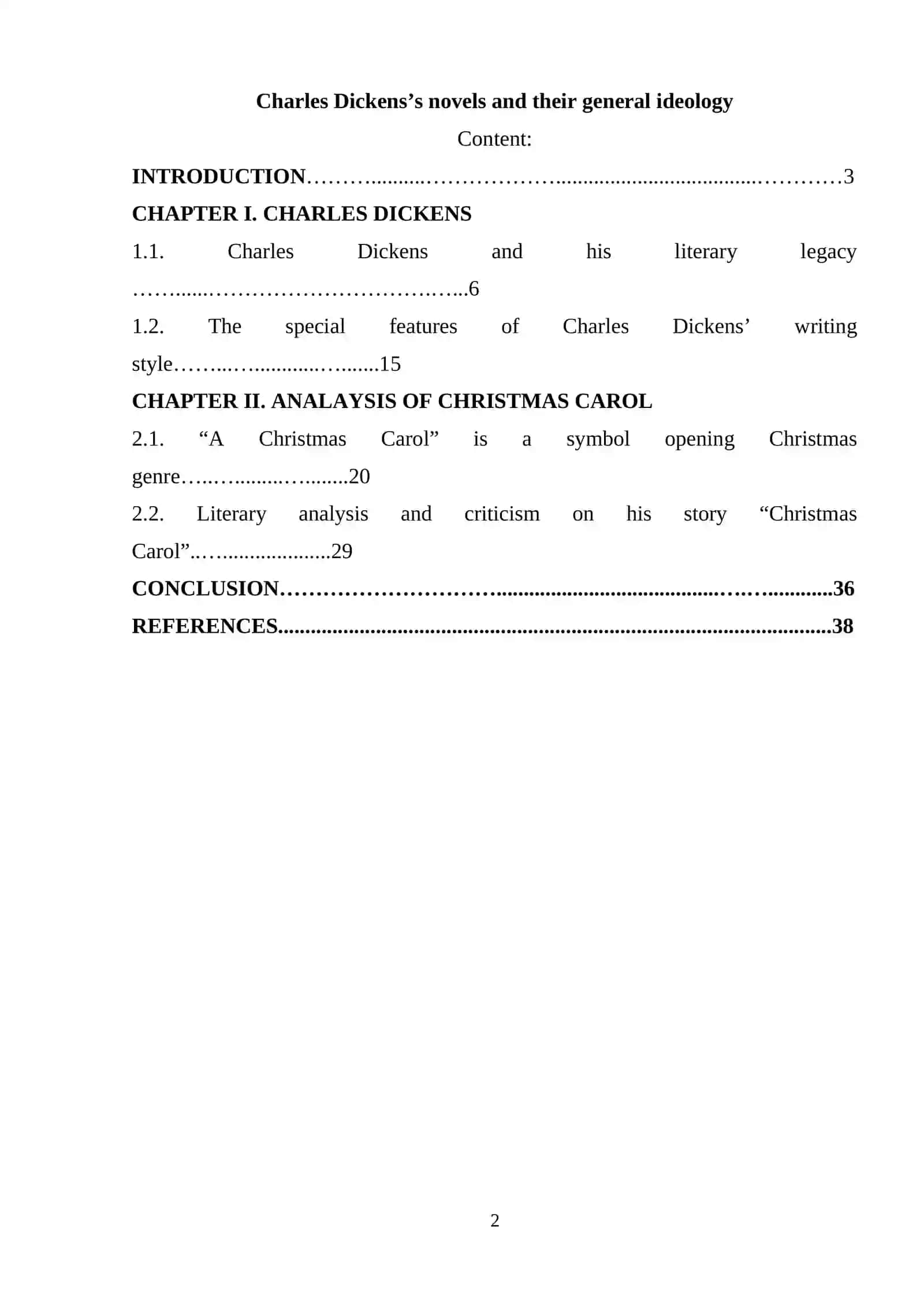 Course Paper on "Charles Dickens's novels and their general ideology" 2