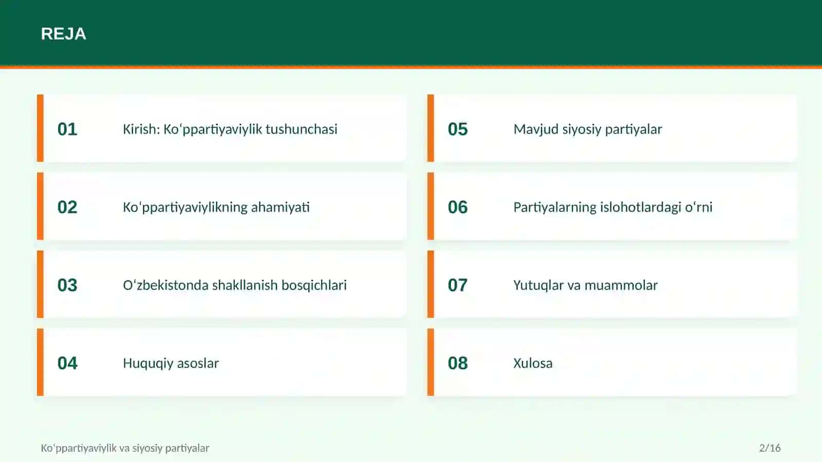 SIYOSIY TIZIM VA ISLOHOTLAR 2