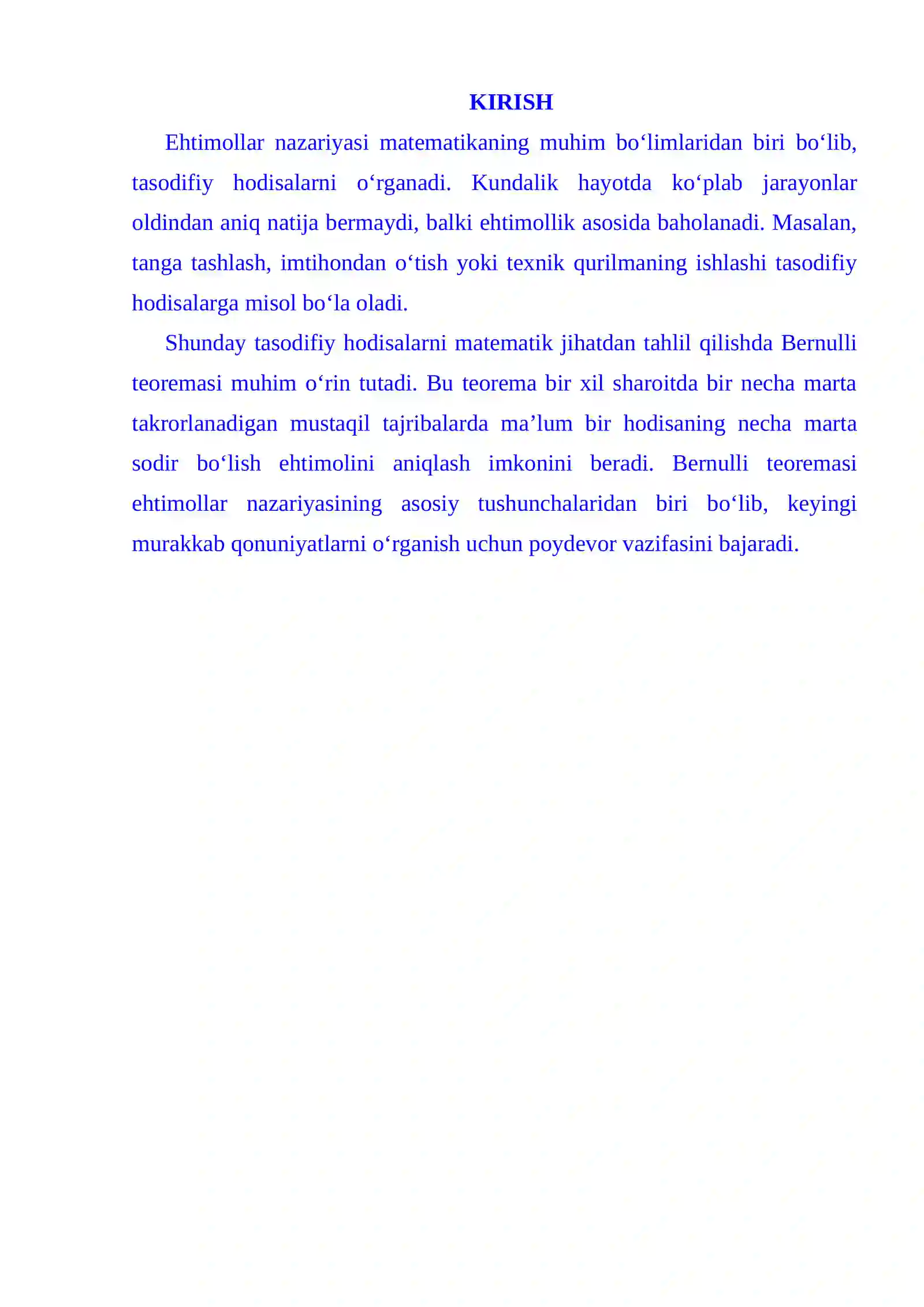 Bernulli teoremasi 2