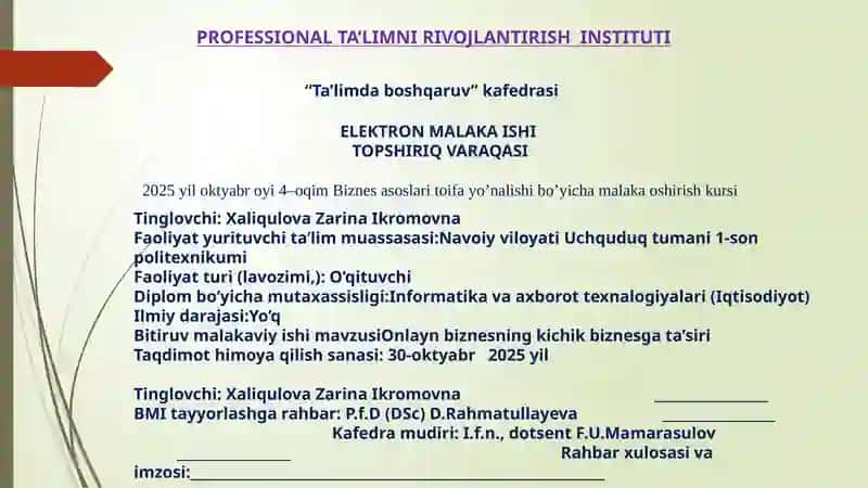 Onlayn biznesning kichik biznesga ta'siri 2