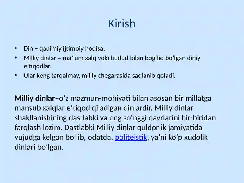 Milliy dinlar 2