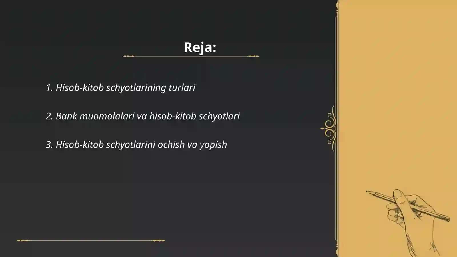 Hisob-kitob schyoti bo‘yicha muomalalar hisobi 2