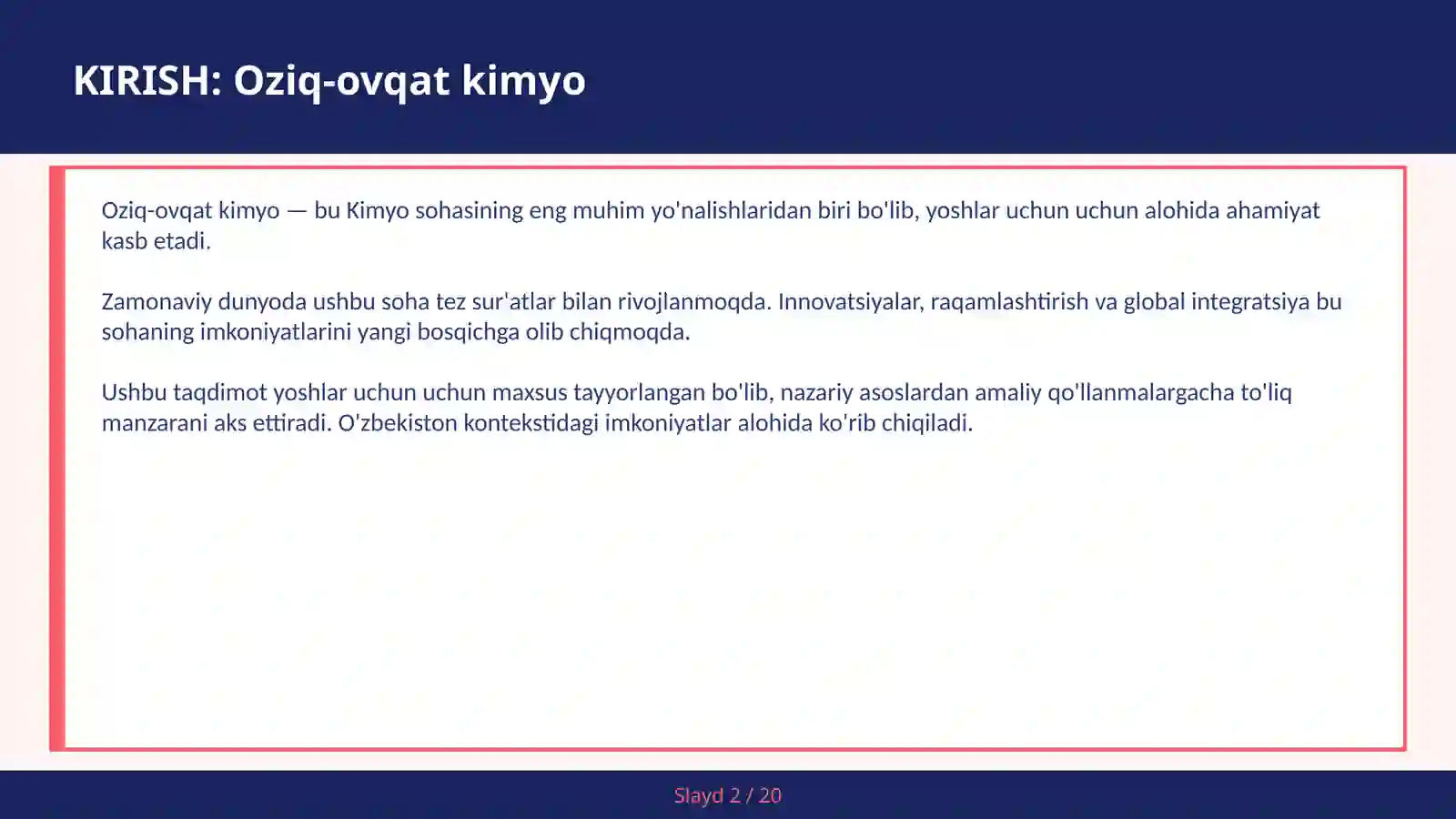 Oziq-ovqat kimyo 2