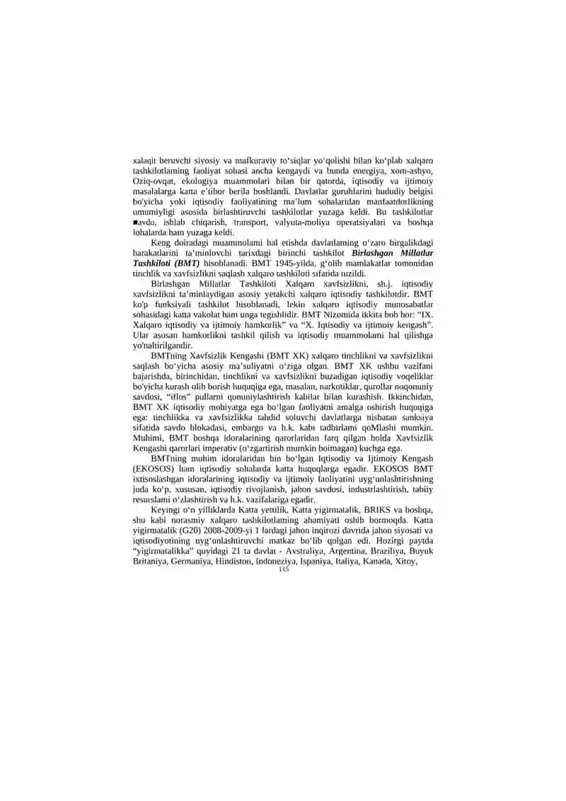 XALQARO IQTISODIYOTINI TARTIBGA SOLISHDA XALQARO T ASHKILOTLARNING ROLI 2