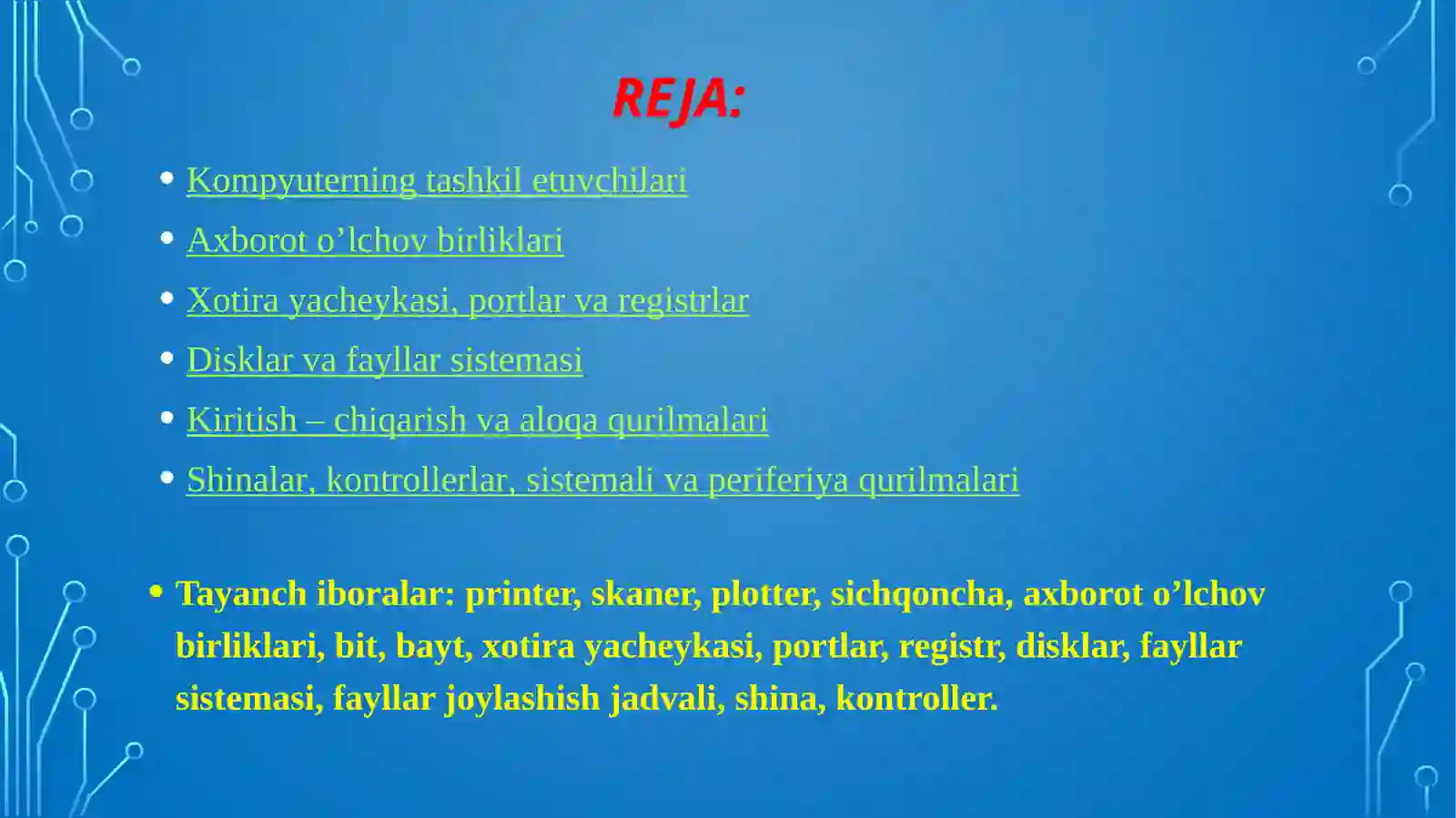 KOMP`YUTER TEXNIKASI ASOSLARI 2