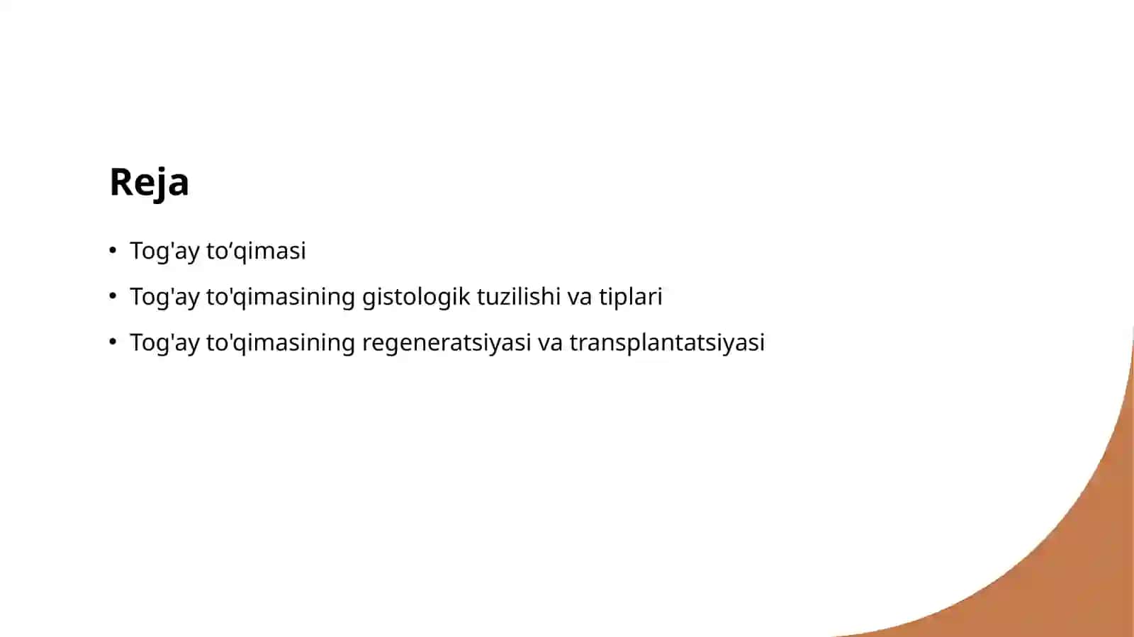 Tog'ay to'qimasining regeneratsiyasi va transplantatsiyasi 2