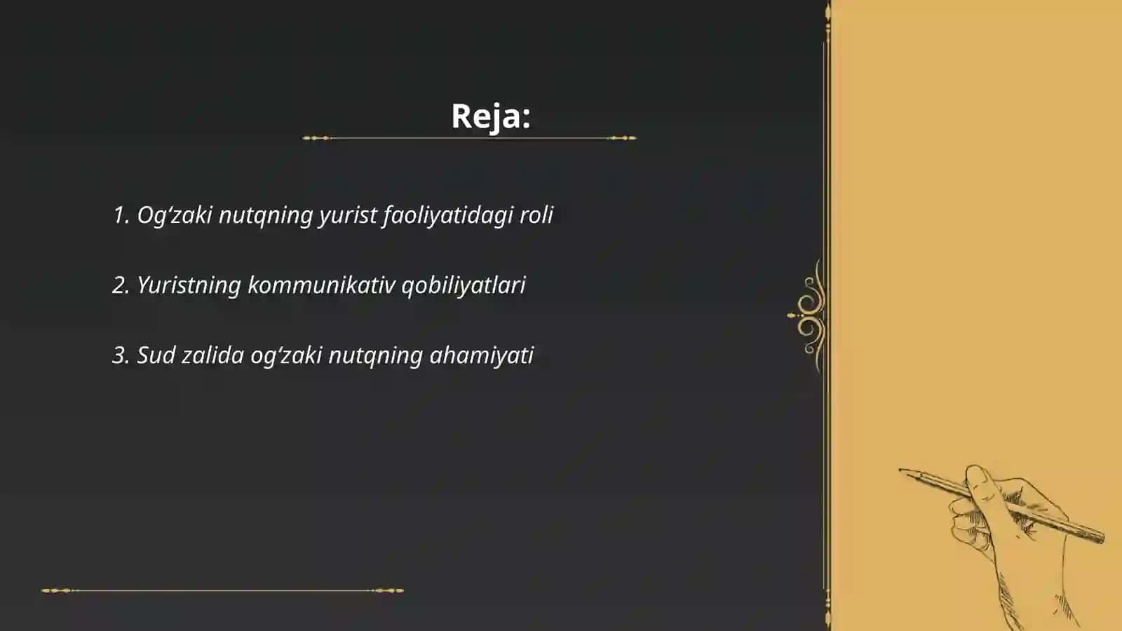 Yurist faoliyatida ogʻzaki nutqining axamyati va ularning kiyinish axamyati 2