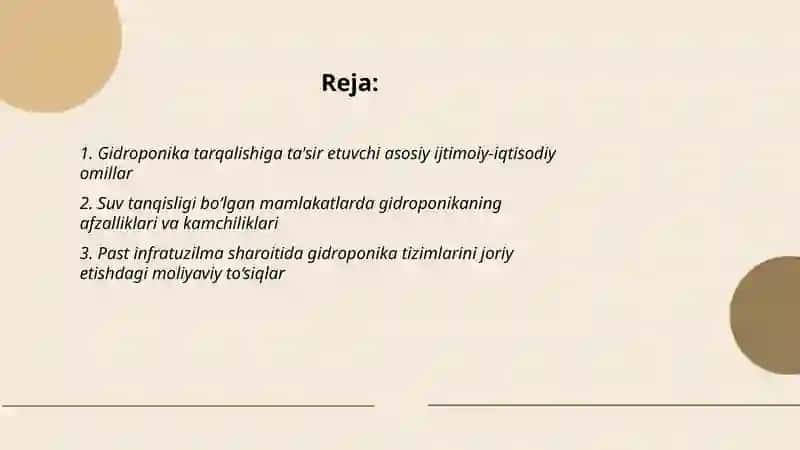 Gidroponika tarqalishiga ta'sir etuvchi asosiy ijtimoiy-iqtisodiy omillar 2