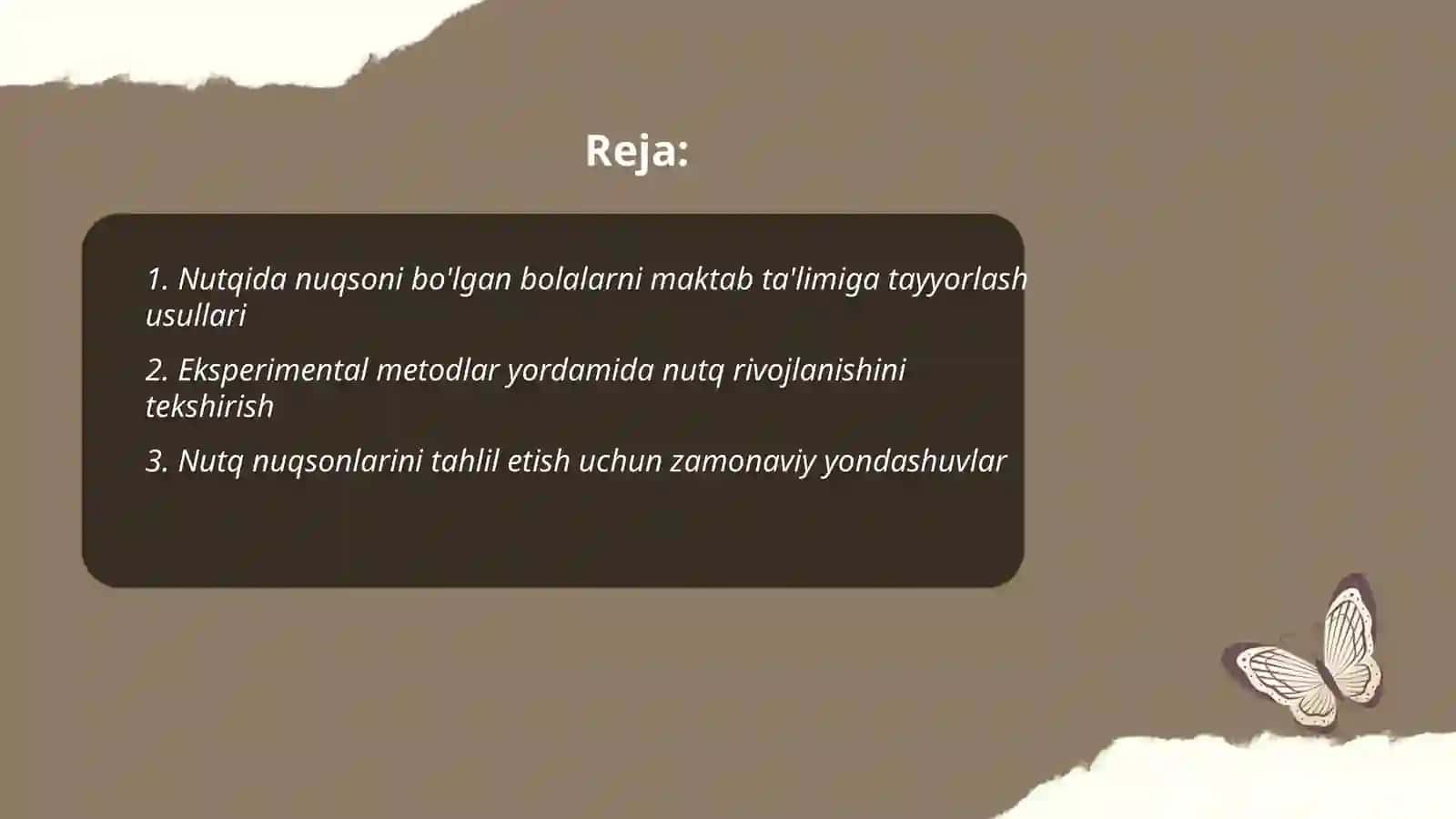 Nutqida nuqsoni bo'lgan bolalaming maktab ta limiga tayyorligini eksperimental tekshirish va tahlil etish. STEAM ta'lim texnologiyasini maktabgacha ta'limda qo'llash bo'yicha xorijiy tajriba, integratsion mashg'ulotlarni tashkil etish 2