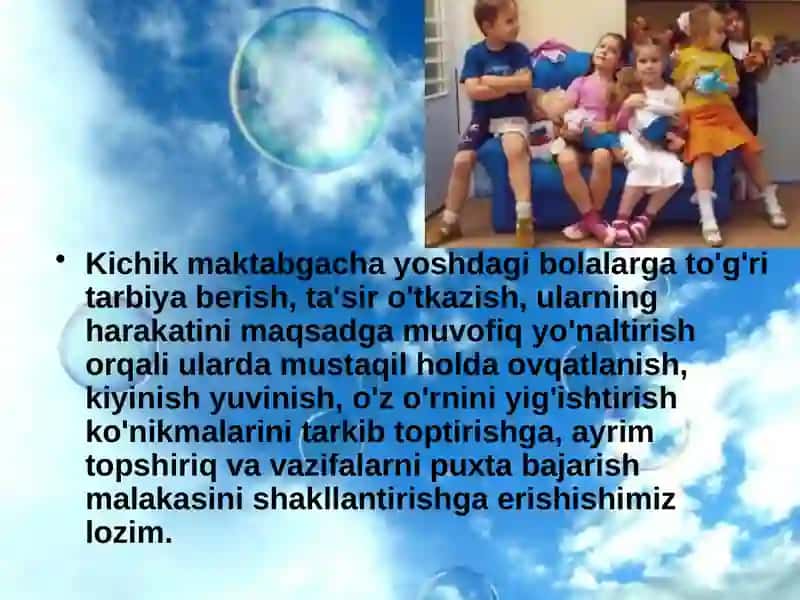 Psixologiyafanining maktabgacha ta'lim muassasalari faoliyati 2
