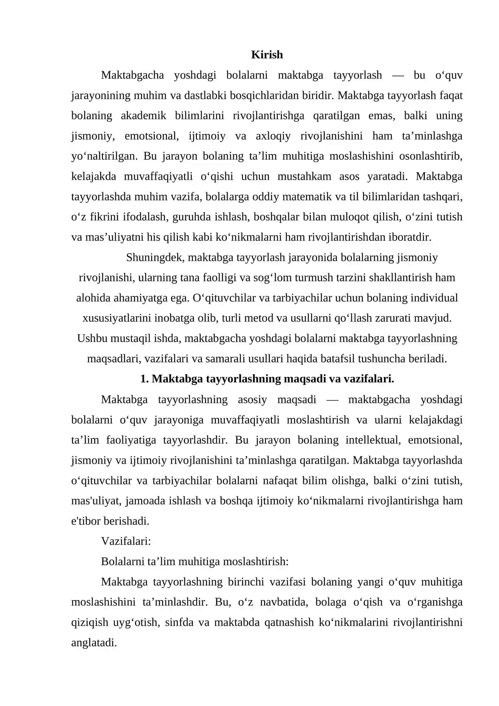 Maktabgacha yoshdagi bolalarni maktabga tayyorlashga doir tushunchalar 2