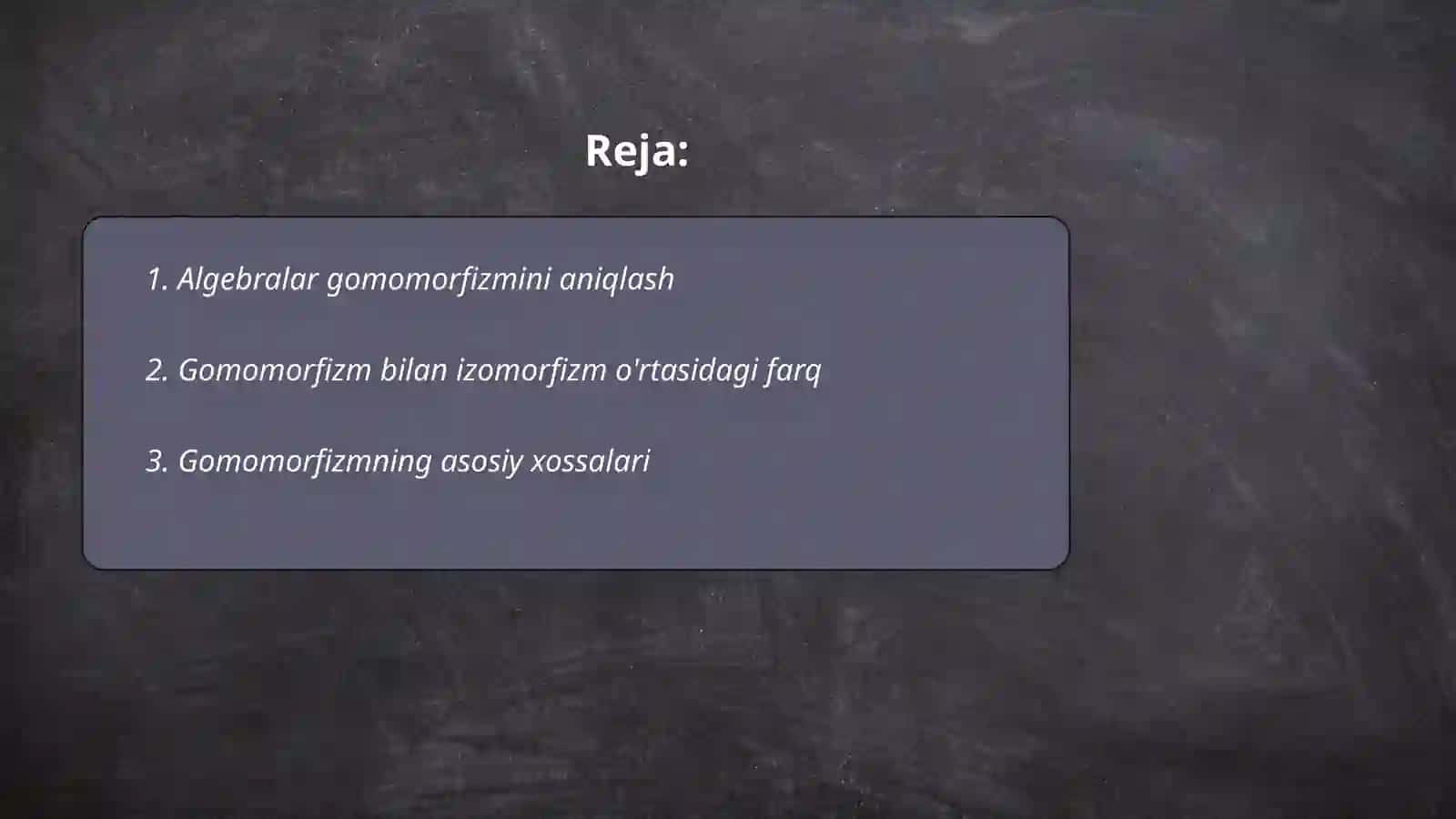 Algebralar gomomorfizmi 2
