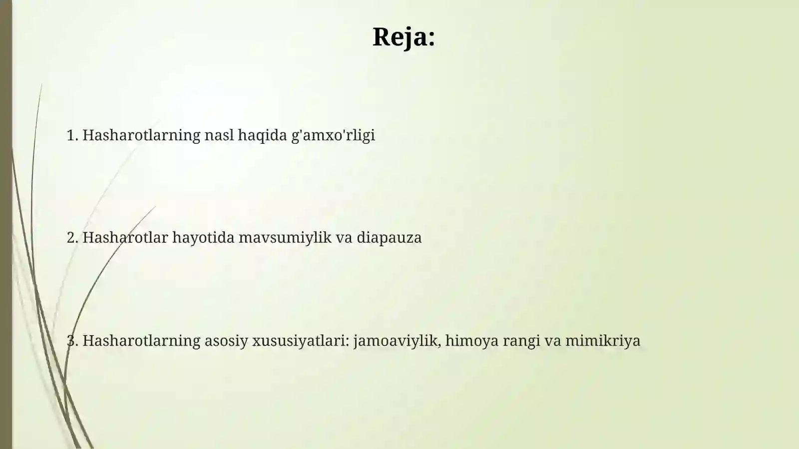 Hasharotlar sinfi vakillarining etologik xususiyatlarini aniqlash 2