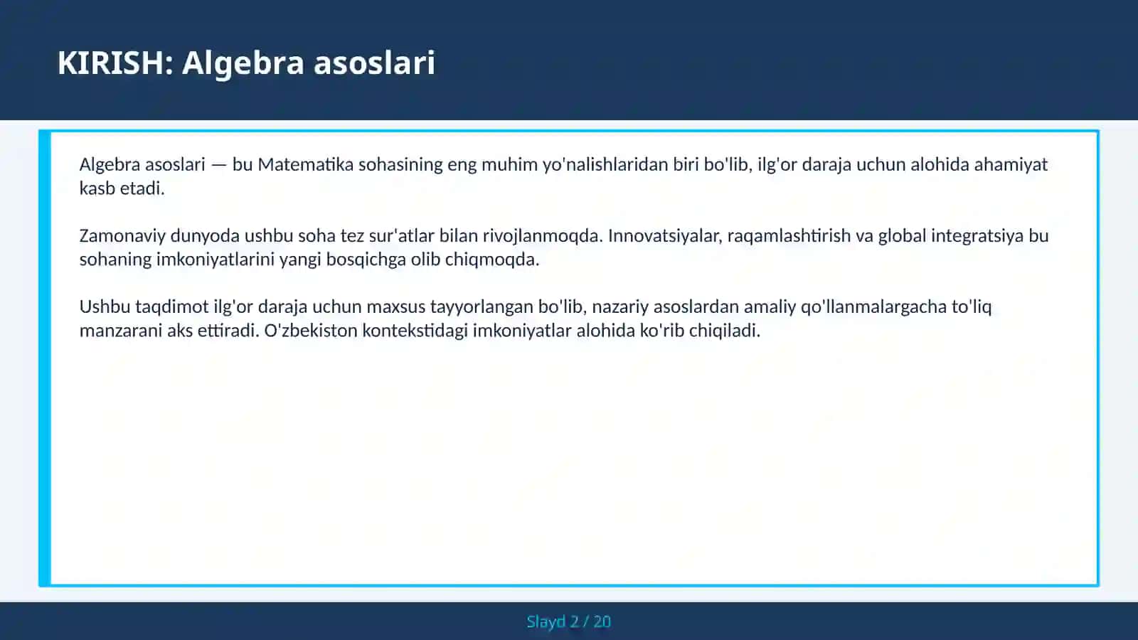 Algebra Asoslari 2