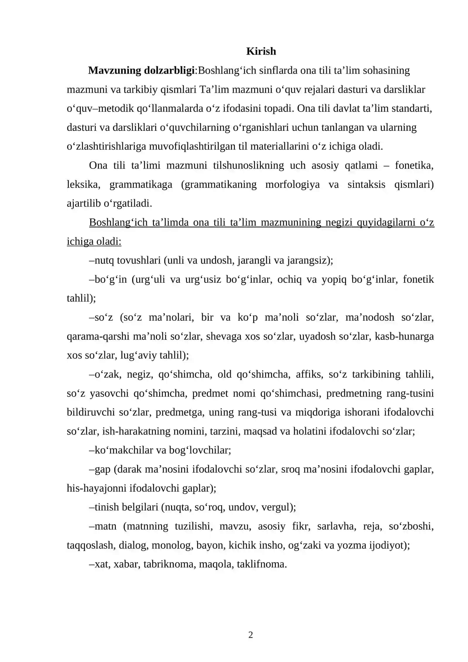 1-SINFDA HUSNIXAT DARSLARINI TASHKIL ETISH VA CHIROYLI YOZUVGA QO`YILGAN TALABLAR 2