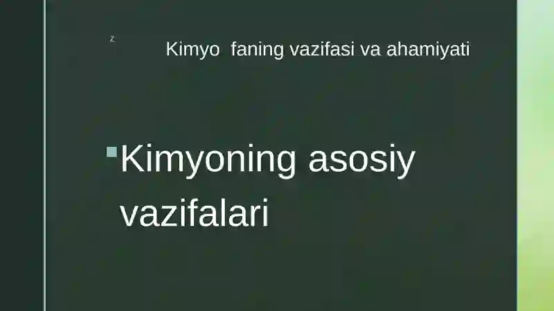 Kimyo faniga kirish 2