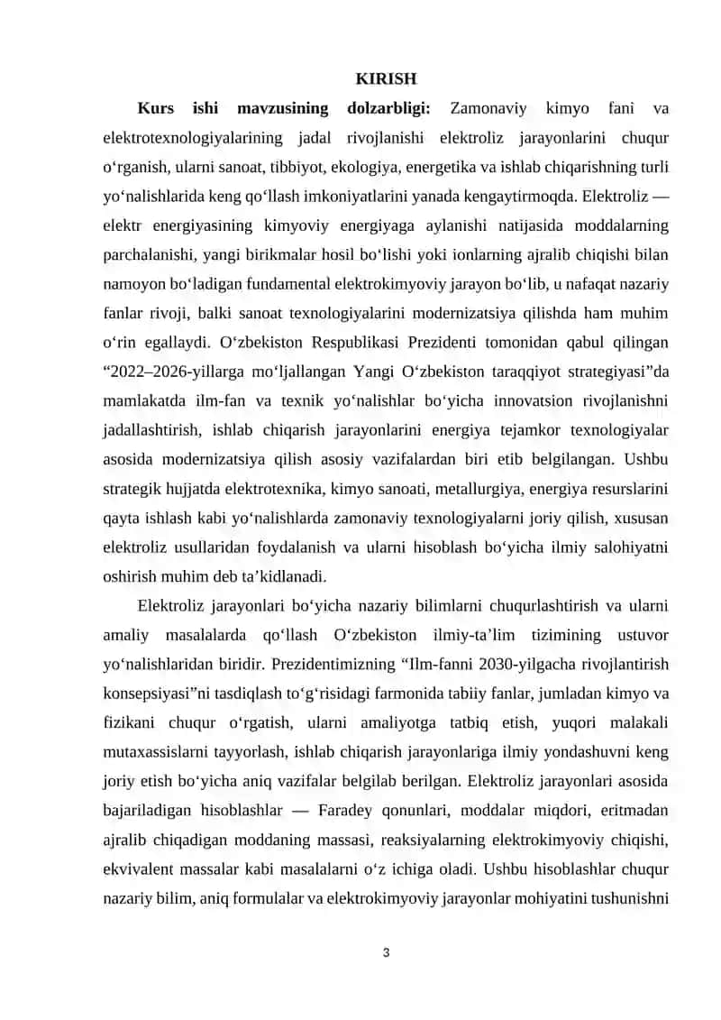 Elektroliz jarayonlariga oid hisoblashlar 2